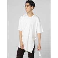 TAKA-Q MEN | アシメカッティング Vネック ルーズ半袖Tシャツ