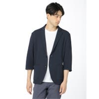 TAKA-Q MEN | ドライワッフル 7分袖ジャケット&amp;半袖Tシャツ アンサンブル