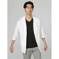 TAKA-Q MEN | エンボスチェック 7分袖デザインジャケット