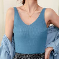 タンクトップ ブルー・ネイビー/青・紺色系（レディース