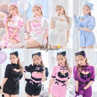 パフスリーブデニムドールメイド[品番：MYMT0001124]｜Malymoon