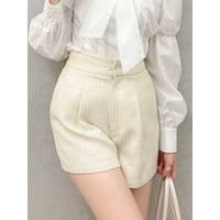 イエロー シフォン風 ショートパンツ リネン風ショートパンツ[品番：PA000015839]｜coca（コカ）の