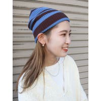 ニット帽 ブルー・ネイビー/青・紺色系（レディース