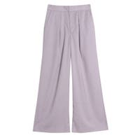 素敵 パープル ルーズ 落ち感 ロングパンツ ワイド ワイドパンツ パープル/紫色系(レディース) - ファッション