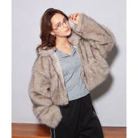 ファーコート ベージュ/薄橙色系（レディース） - ファッション通販