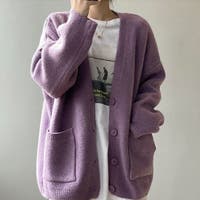 カーディガン パープル/紫色系（レディース）のおすすめアイテム