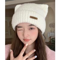 商品画像：ニット帽 ホワイト/白色系（レディース）のアイテム 2