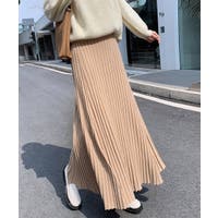 プリーツスカート ベージュ/薄橙色系（レディース）のアイテム