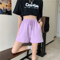 ショートパンツ パープル/紫色系（レディース） - ファッション