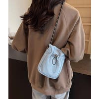 ネイビー ショルダーバッグ お洒落 19cm ショルダーバッグ デニム 肩掛け[品番：XV000019122