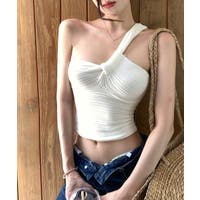 ANDMARY クロスストラップ タンクトップ ホワイト クロスストラップブラトップ