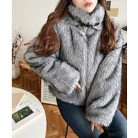 MAX&MOIグレー・ホワイト ファーコート MAX&MOIグレー・ホワイト ファーコート 公式】アクセサリーの