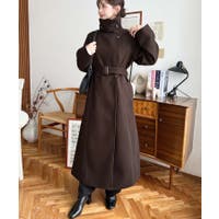 ADORE ダークブラウン ロングコート カシミヤ混 2TONE リバーロングコート | ADORE（アドーア