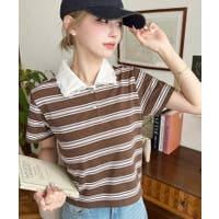 レディース ポロシャツ L ブラウン ポロシャツ ブラウン/茶色系（レディース） - ファッション通販