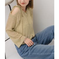 NKNIT ダークグリーン　短丈ニットセーター 無印良品（ムジルシリョウヒン）の「婦人 洗える畦編みショート