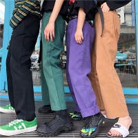 カラーパンツ　ハイウエスト　ワイドパンツ　ワイドデニム　韓国ファッション　レディース　パンツ　ボトムス　