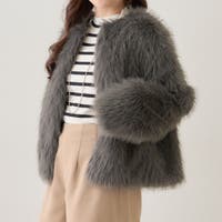 RMAF　NICE CLAUP / OLIVE des OLIVE（リマインドミーアンドフォーエバー　ナイスクラップ　オリーブデオリーブ）のアウター(コート・ジャケットなど)/ファーコート