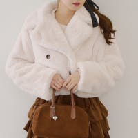 Salang 韓国ファッション　ファーコンビコート　ホワイトL Salang 韓国ファッション ファーコンビコート ホワイトL Salang