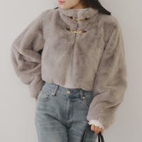 RMAF　NICE CLAUP / OLIVE des OLIVE（リマインドミーアンドフォーエバー　ナイスクラップ　オリーブデオリーブ）のアウター(コート・ジャケットなど)/ファーコート