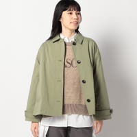 ステンカラーコート グリーン・カーキ/緑色系（レディース）の