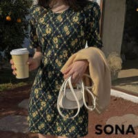 3rd Spring | SONYUNARA(ソニョナラ)フラワーバターンミニ半袖ワンピース