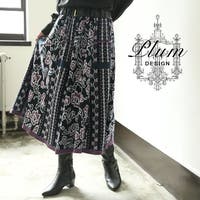 osharewalker | Plum designヴィンテージ花柄ジャガードニットスカート
