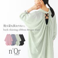 osharewalker | n&#039;OrLABELバックオープンリボンデザインシアーシャツ