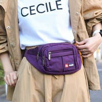 ハンドメイド　デニムリメイク　ウエストポーチ　ボディバック　カラーパンツ　紫 ハンドメイド デニムリメイク ウエストポーチ ボディバック