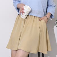 キュロットパンツ ベージュ/薄橙色系（レディース