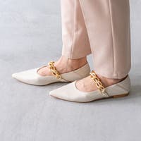 フラットシューズ ホワイト/白色系（レディース