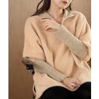 綺麗め お洒落 ルーズ ジップアップ ニットセーター 2色 SLY ニット セーター DUAL COLOR FRONT ZIP KNIT TOPS デュアル