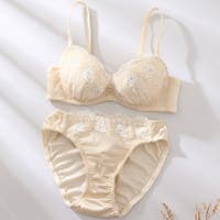 ブラ&ショーツセット ベージュ/薄橙色系（レディース