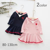 口コミ レビュー ワンピース キッズ 子供服 女の子 80 130cm 長袖 セーラーカラー マリ Plusnao プラスナオ キッズ ファッション通販shoplist ショップリスト