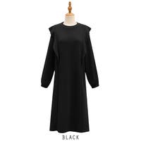 マタニティ ワンピース ブラック M LOVE MIC（ラブミック）レーススリーブストレッチジョーゼット
