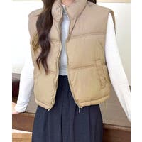 a*a様   ベージュ ダウンベスト Qoo10] ダウンベスト レディース ベスト 中綿