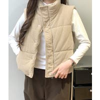 ダウンベスト ベージュ/薄橙色系（レディース） - ファッション