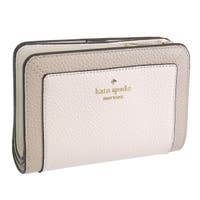 ✨極美品✨ kate spade NEW YORK 二つ折り財布 水色×ホワイト