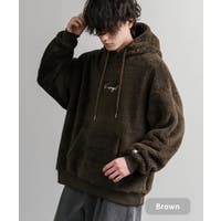 茶　パーカー　L オールオーバー ロゴ刺繍 リラックス フィット パーカー – EVISU