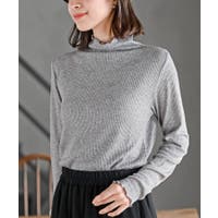 人気トップスニットグレイ X-girl（エックスガール）の「XG LOGO LINE KNIT トップス