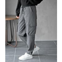 【彗】グレー スウェットカーゴパンツ SEQUENZ 90s UTILITY CARGO SWEAT PANTS / ロゴ 刺繍 カーゴ