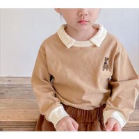Rutta | トップス テディベア 刺繍 長袖 襟 韓国 子供服 韓国ファッション