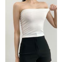 tope チューブトップ　ホワイト スムース】ベアトップ チューブトップ[品番：LOSW0000134