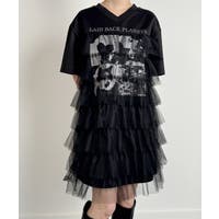 シフォンワンピース ブラック/黒色系（レディース
