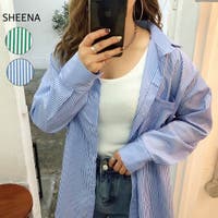 SHEENA  | ストライプシャツ　秋　冬　韓国ファッション　韓国　シャツ　ブラウス　トップス　ストライプ　レイヤード　重ね着　カジュアル　