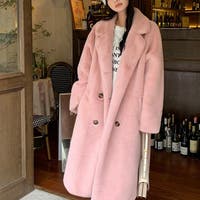 ロングコート ピンク系（レディース）のアイテム - ファッション通販