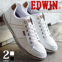 ShoeSquare | EDWIN エドウィン スニーカー メンズ 軽量 ローカット カジュアル 屈曲 防滑 カップインソール コンフォート 編み込みヴィンテージ加工 靴 メンズシューズ