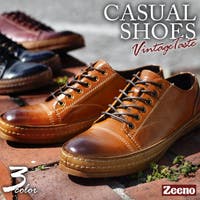 ShoeSquare | カジュアルシューズ ローカット スニーカー ヴィンテージ ビンテージ メンズ レースアップ メンズスニーカーウォーキングシューズコンフォートシューズ 靴 メンズシューズ ビジネス 紳士靴 大人 Zeeno ジーノ