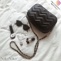 ShopNikoNiko | チェーンバッグ ミニバッグ レザー調 ミニ ショルダーバッグ チェーン レディース 斜めがけ トレンド 韓国ファッション Instagram  スクエアバッグ ブラック 黒 キルティング 大容量