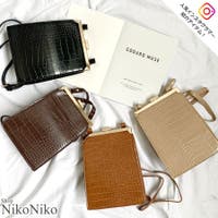 ShopNikoNiko | 冬新作 がま口クロコスクエアショルダーバッグ バッグ 鞄 レザー クロコ柄 高級感 ゴールド メタル トレンド 韓国 レディース Instagram