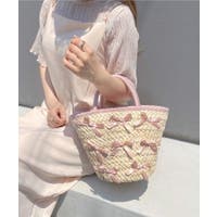 レース装飾のピンクかごバッグ 近沢レース店 2024SS Fashion Accessories